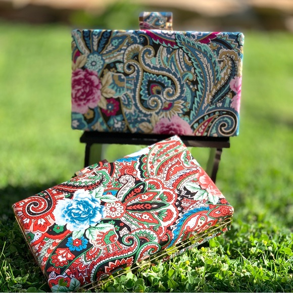 Red Paisley Clutch Handbag NWT